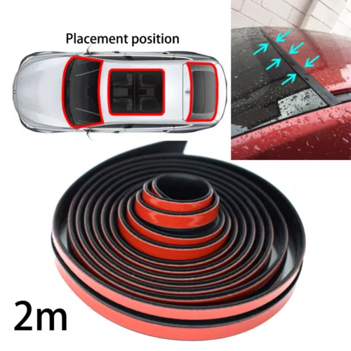 2m Windshield Window Panel Trim Edge Roof Weatherstrip Seal Strip Sticker Rubber