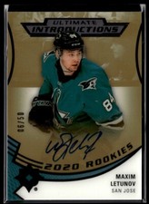 2020-21 Ultimate Collection Introductions Gold Maxim Letunov Auto 06/50 #UI-34