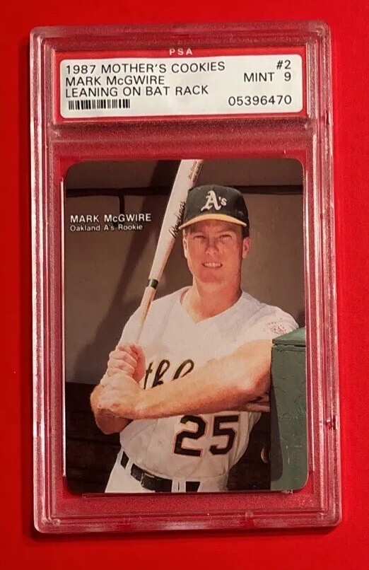 1987 Mothers Cookies MARK MCGWIRE 2 PSA 9 Graded Baseball Card OAKLAND ATHLETICS