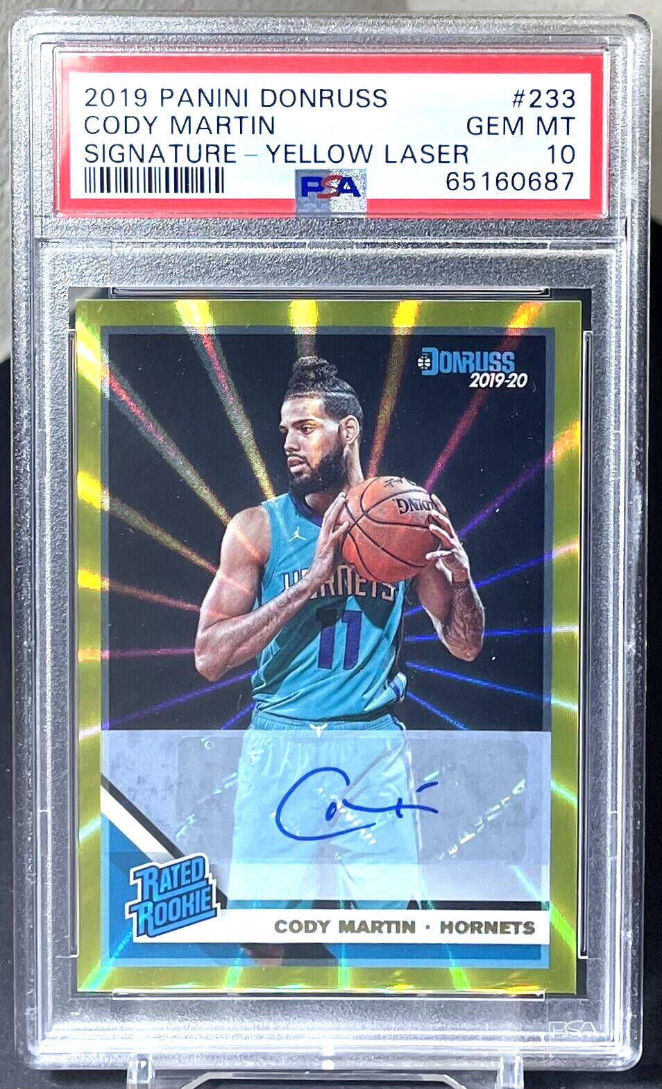 ( PSA 10 RC Auto ) Cody Martin 2019-20 Donruss RC Rookie Signatures Yellow Laser