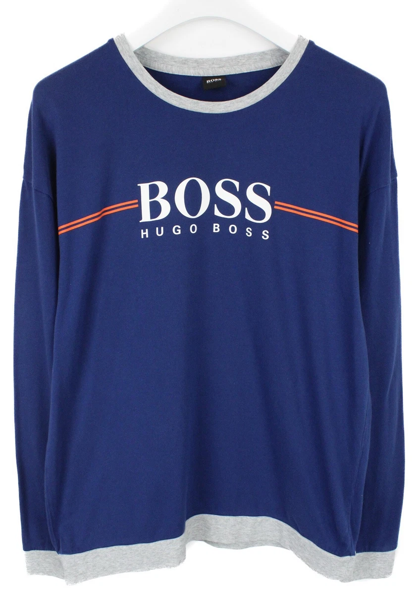 Hugo Boss Authentic Sweat Homme XL Pull Ras Cou Logo Bleu