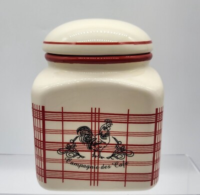 Campagnie des Cafe Coffee Company Rooster Jar Crazed