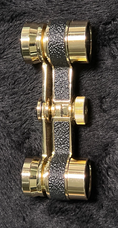 Tasco 588 Binoculars 2.5X Spy Glasses 24k Gold Plated W/ Case - Made In Japan - - Image 3 of 4