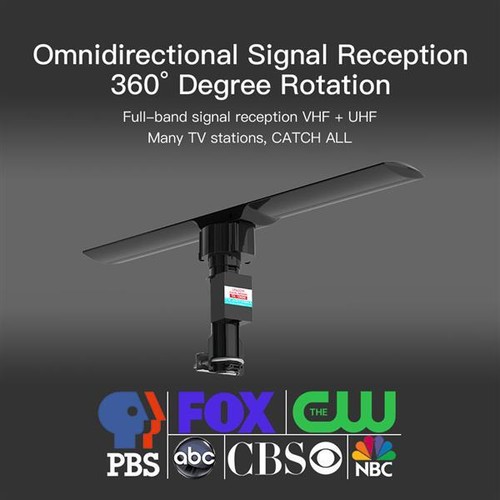 Outdoor Antenna 10000A 110V 40-860MHz 20±3dB 350°Rotation UV Dual-band Black