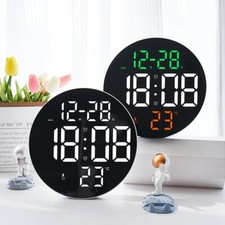 10inch Large Led Digital Wall Clock Round Remote Control Clocks Home Decoration