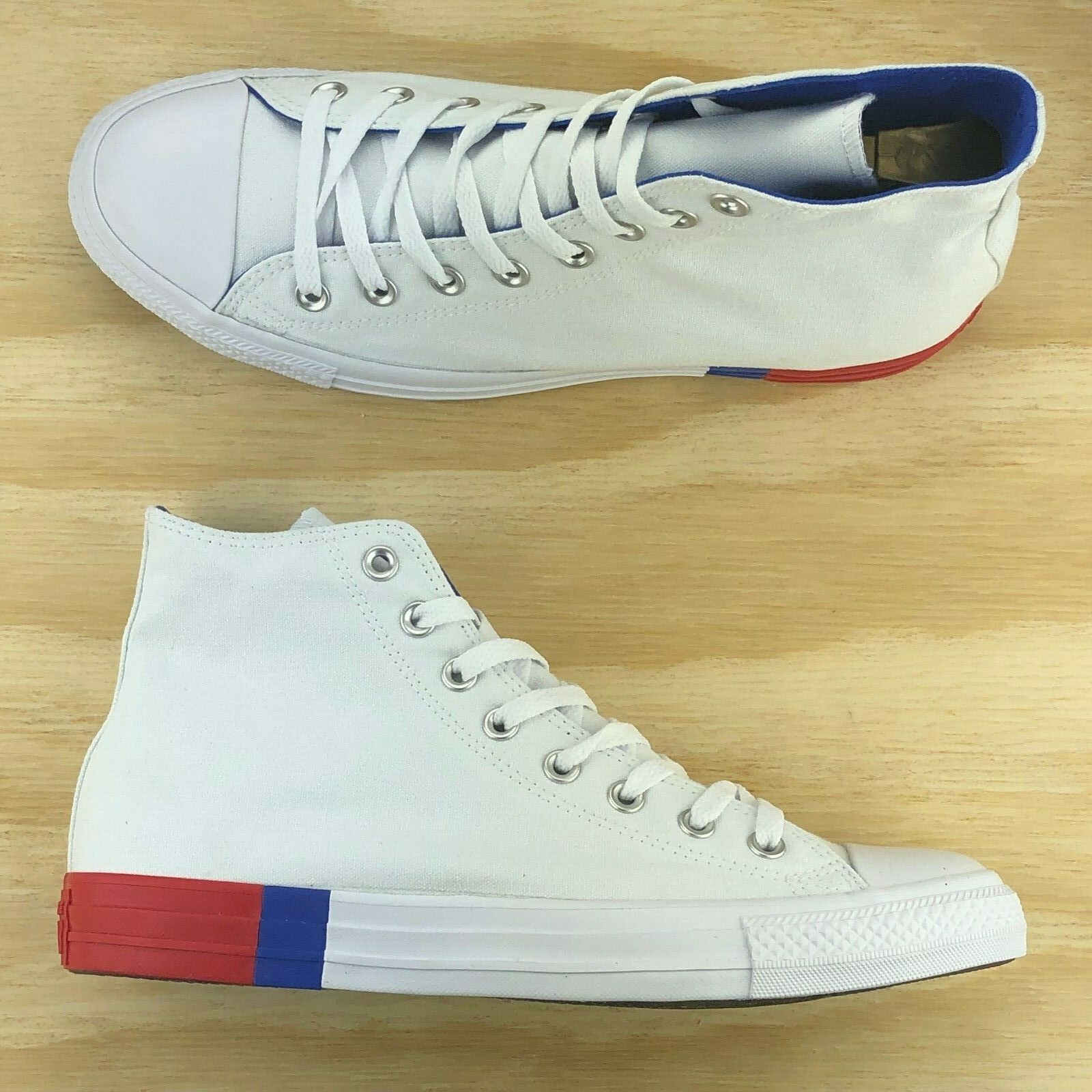 red blue and yellow converse