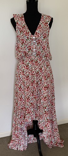 ST FROCK Floral Maxi Dress Hi-Low Front 