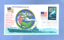 USS STURGEON SS-187 WW II USN Submarine, Patch, Photo Flag First Day, + # 4061