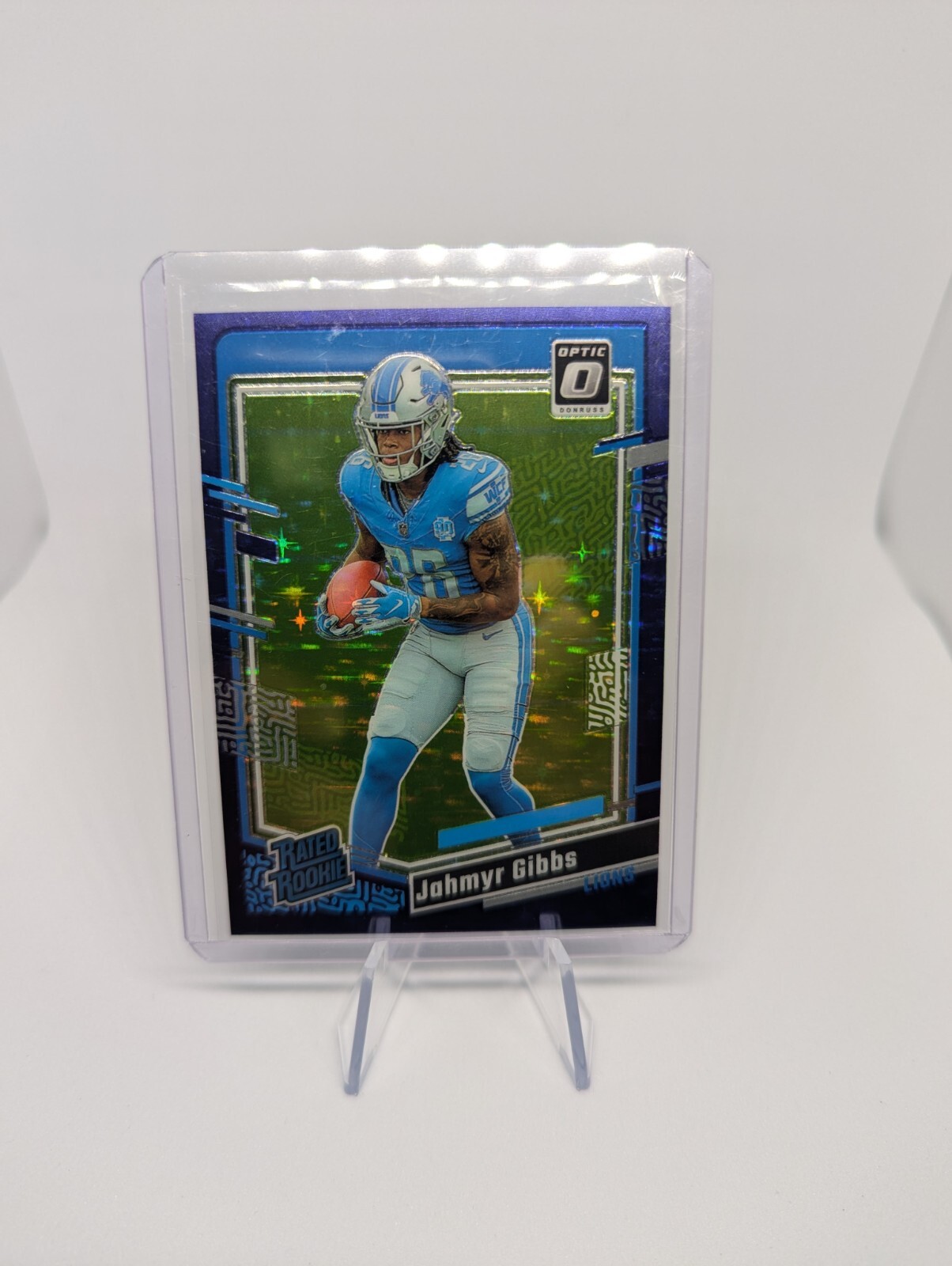2023 Donruss Optic JAHMYR GIBBS Rookie RC FOTL Purple Stars /15 🔥