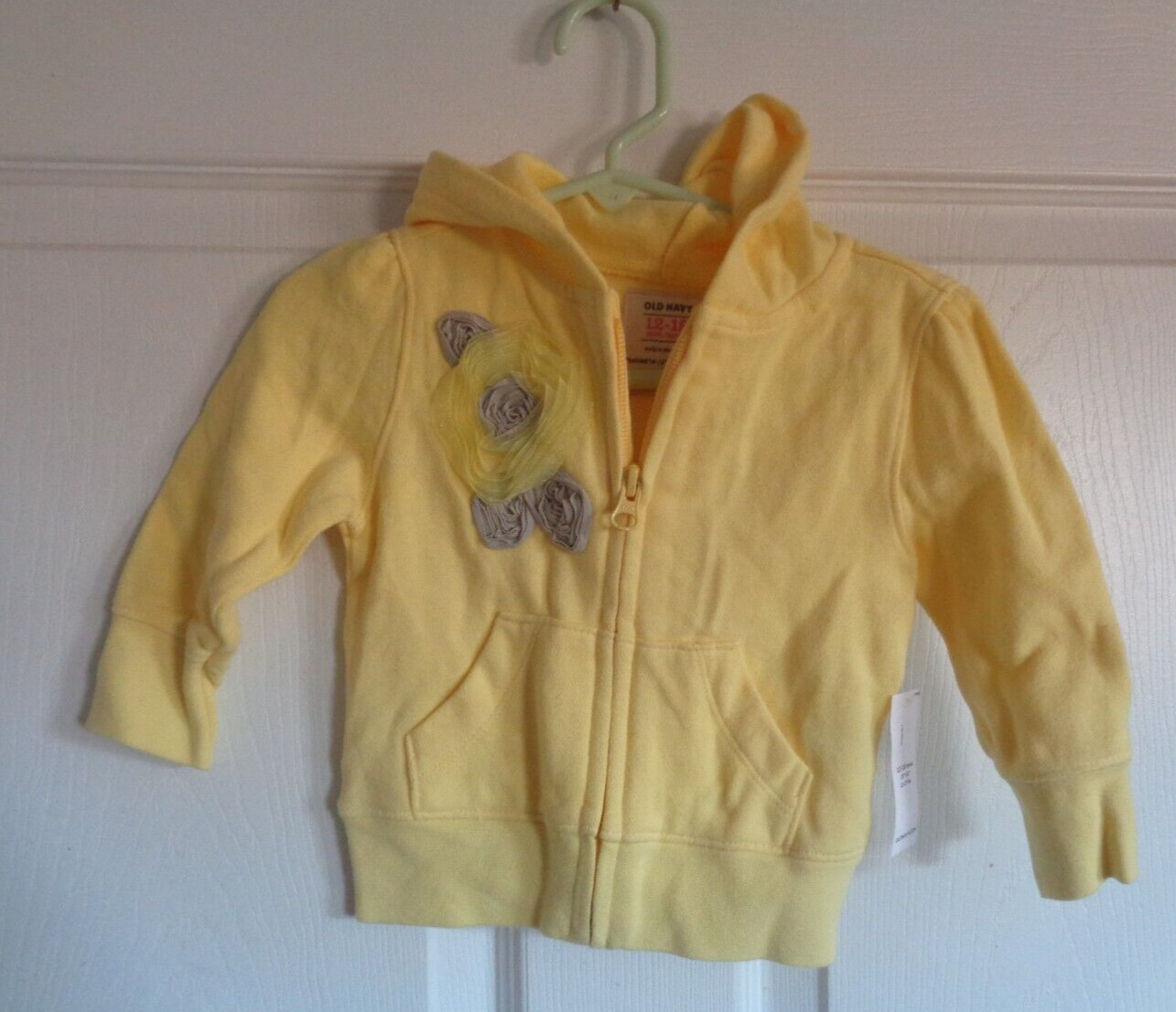 NWT - Toddler Girl's - Old Navy - Yellow - Hooded Zip Up Jacket - Size 12-18M