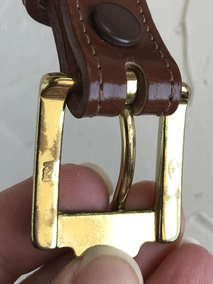 Cinturón Justin Top Cuero Vaca, Ajustado 34” Hecho en EE. UU. Hebilla Marrón Dorado *leer* Foto 2 de 4