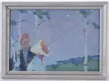 Vladimir Novak (1938-2008) "Starry Night", Oil Painting, 1960s (1)