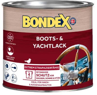 Bondex Boots- & Yachtlack Farblos Hochglänzend Lasur Boote, Yachten 0,25 - 2,5 L