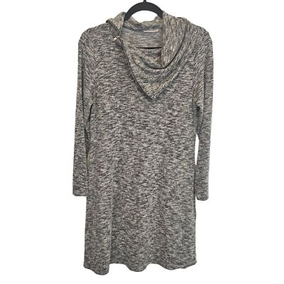Soft Surroundings MP Softie Weekend Zipper Cowlneck Long Sleeve Sweater Dress