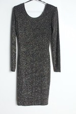 QUIZ Womens Shimmery Bodycon Dress with Shoulder Pads - Size 8  (H74)