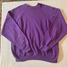 VTG 90s Faded Distressed Tultex Blank Raglan Sweatshirt Purple X-Large USA