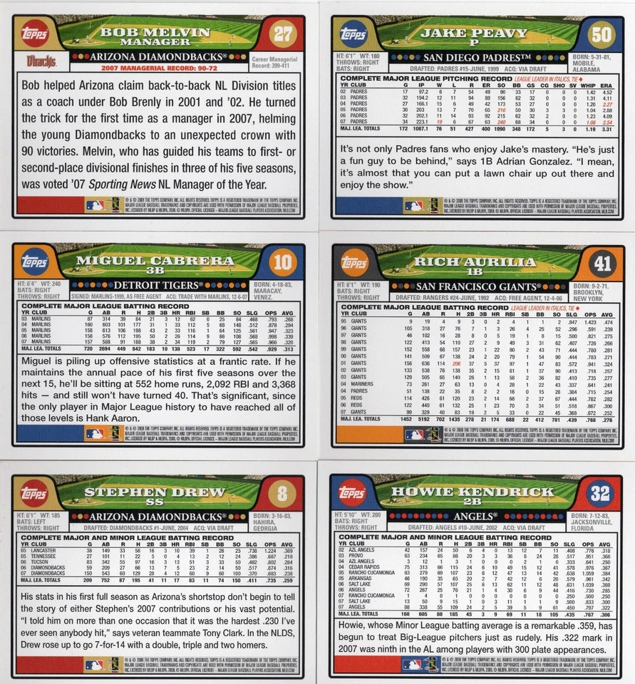 2008 TOPPS GOLD FOIL BASE SINGLES BASEBALL & GOLD FOIL UPDATES UH3 -- UH329 - Image 2 of 4