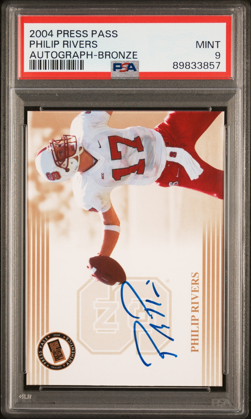 Philip Rivers Press Pass # Autograph-Bronze