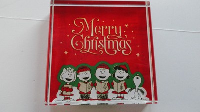 Dan Dee Peanuts Gang Paperweight ''Merry Christmas'' Red/Green