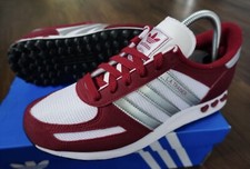ADIDAS Originals LA Scarpe da Ginnastica Uomo in Pelle, Borgogna/Argento - Taglia 8,5