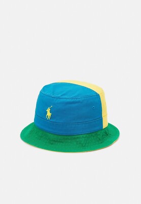 POLO Ralph Lauren Twill Loft Pacific Royal Yellowfin Multi BUCKET HAT S/M