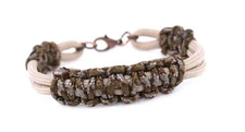 Paracord Bracelet Tan Brown Cobra Knot 1/2" Wide 