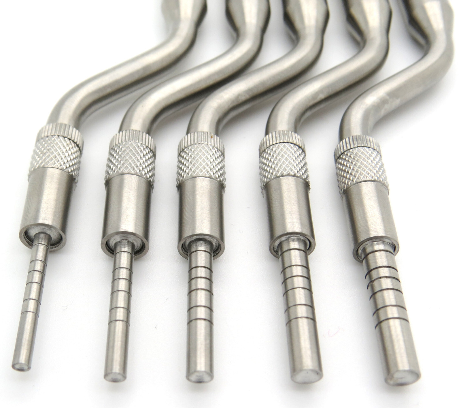 Osteotomes Set Of 5 Concave Tips – Sinus Lift Dental Implant Tools With Adjustable Screws, Color-Coded & Carrying Case