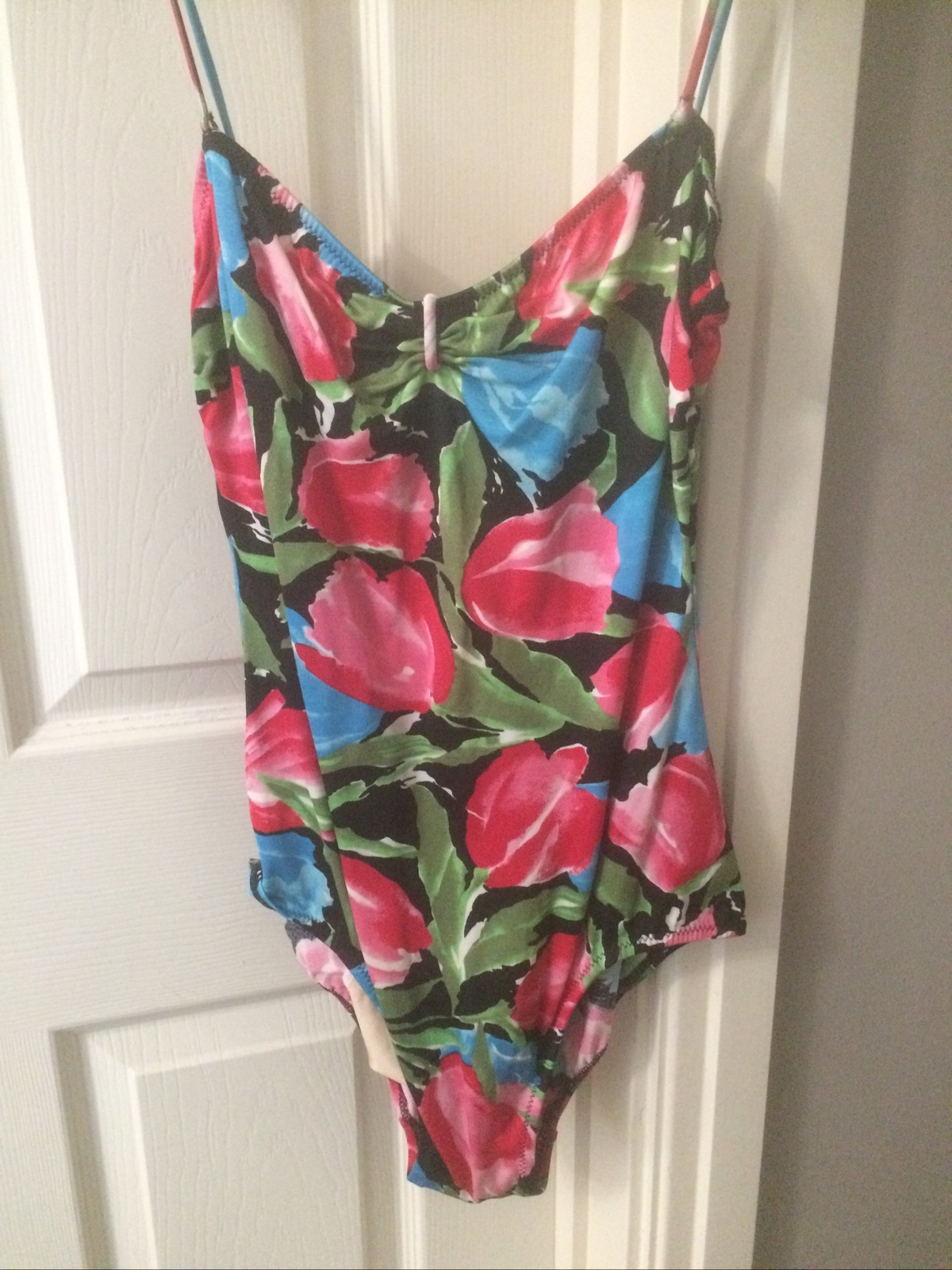 VINTAGE ST. MICHAEL (MARKS & SPENCERS) FLORAL SWIMMING COSTUME SIZE