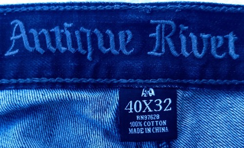 ANTIQUE RIVET Men's Relaxed Straight Dark Blue Jeans EUC Size 40x32 - Picture 9 of 9