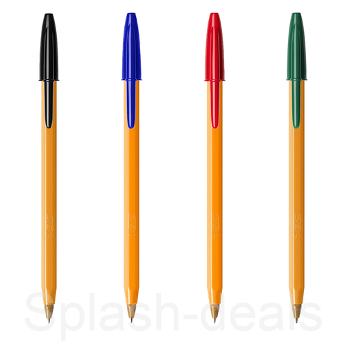 Bic Orange Original Fine Ballpoint Pens 0.8mm Fine Biro Black Red