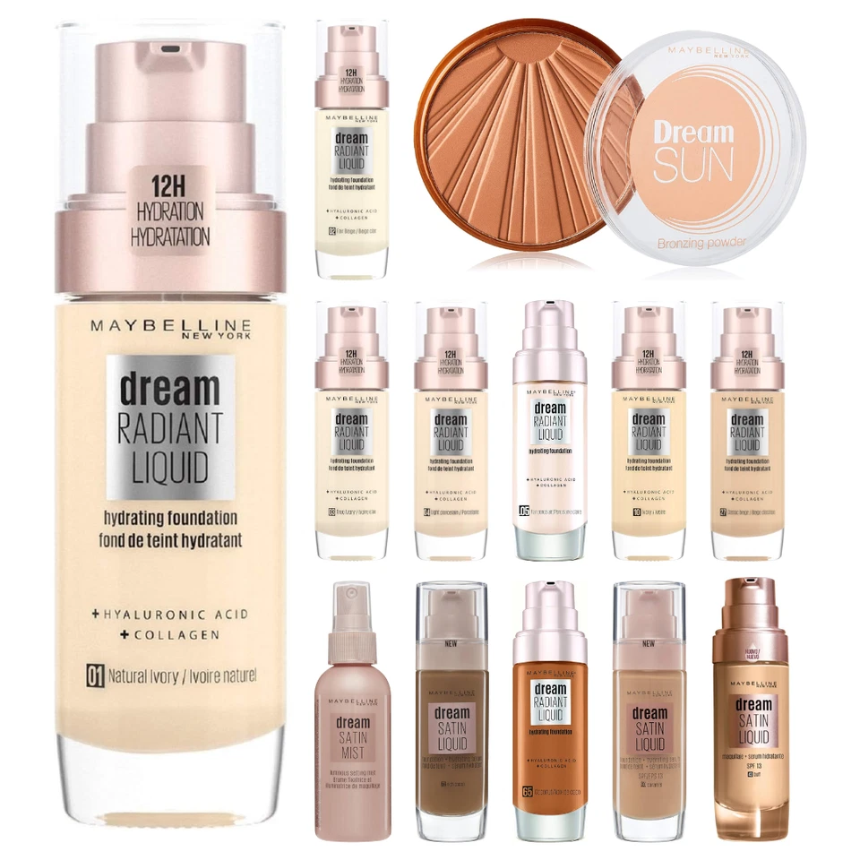 MAYBELLINE Dream Radiant Liquid Hydrating Foundation 30ml CHOOSE - NEW Sealed