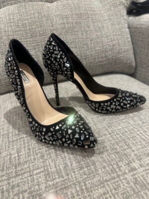 Carvela Glowing Black Suedette Occasion Size high heel shoes