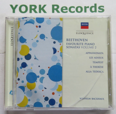 BEETHOVEN - Favourite Piano Sonatas Volume 2 WILHELM BACKHAUS - Ex CD Set Decca