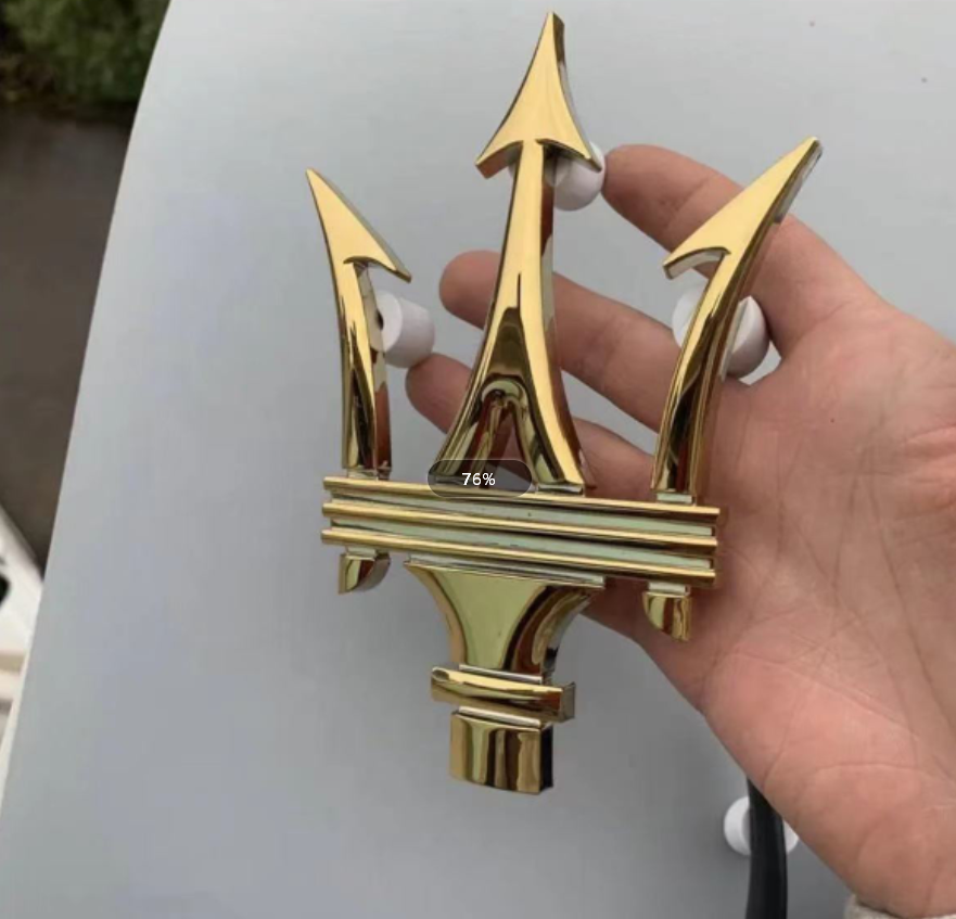 Maserati Ghibli Quattroporte Levante Gold Front Grille Logo Emblem Badge