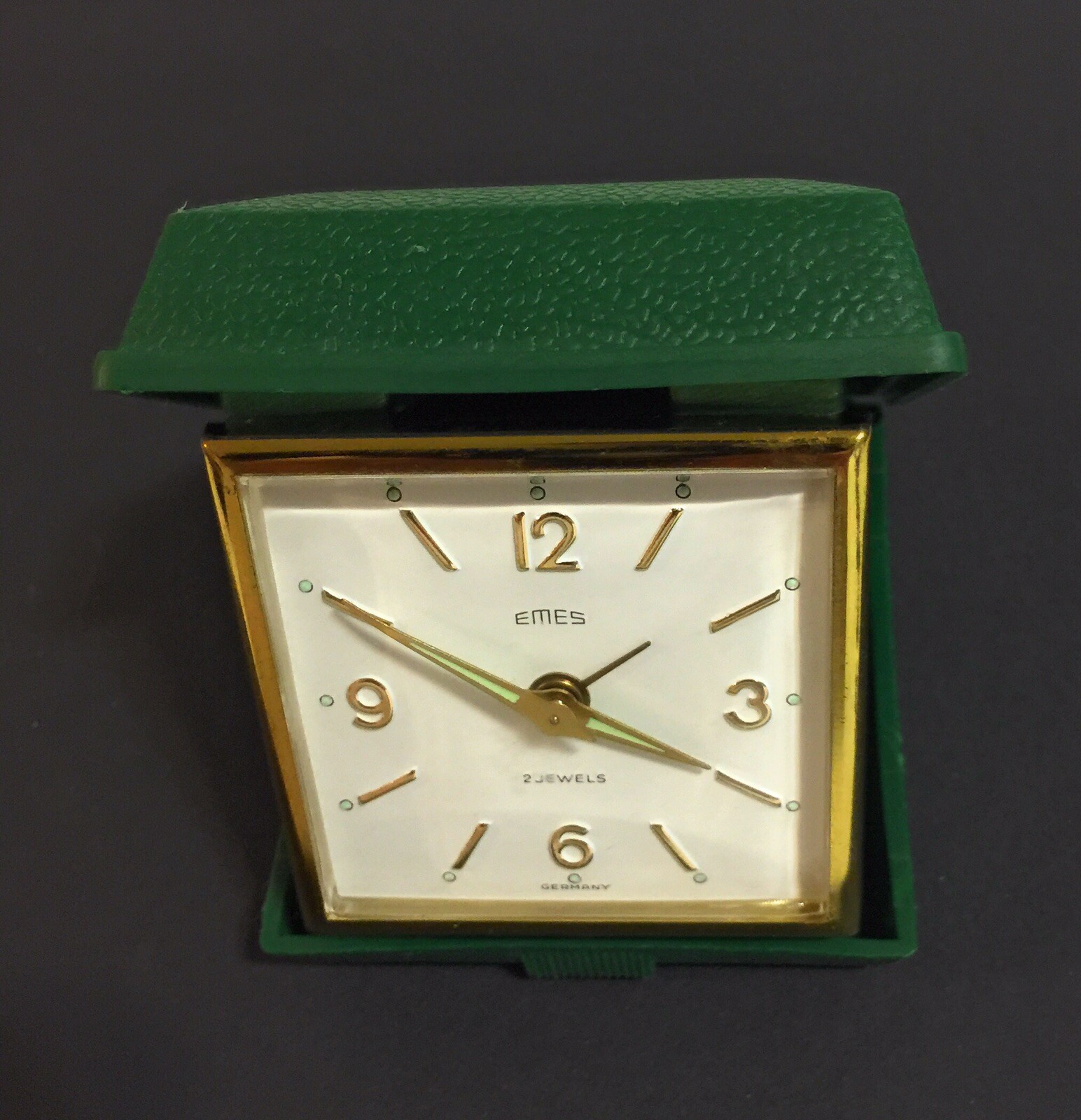 RARE VINTAGE EMES TRAVEL DESK ALARM CLOCK.. MADE IN GERMANY eBay