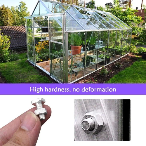 10-50Paar Aluminium Flachkopfschrauben für Gewächshaus Vierkant SchraubenM6x12mm - Bild 12 von 12