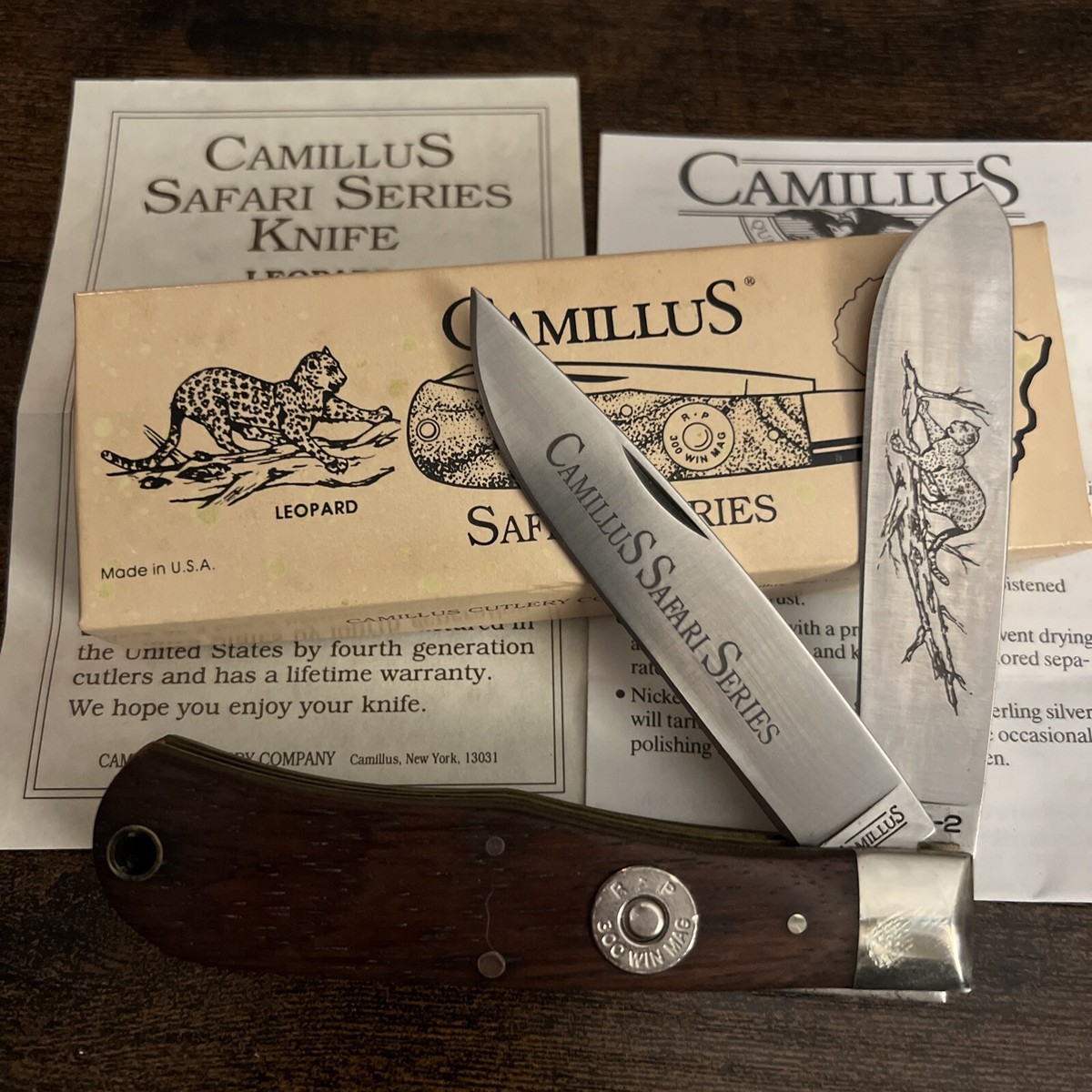 Camillus Safari Series Knife LEOPARD w/Box & Papers CSS-2 Camillus Safari Series Knife LEOPARD w/Box & Papers CSS-2