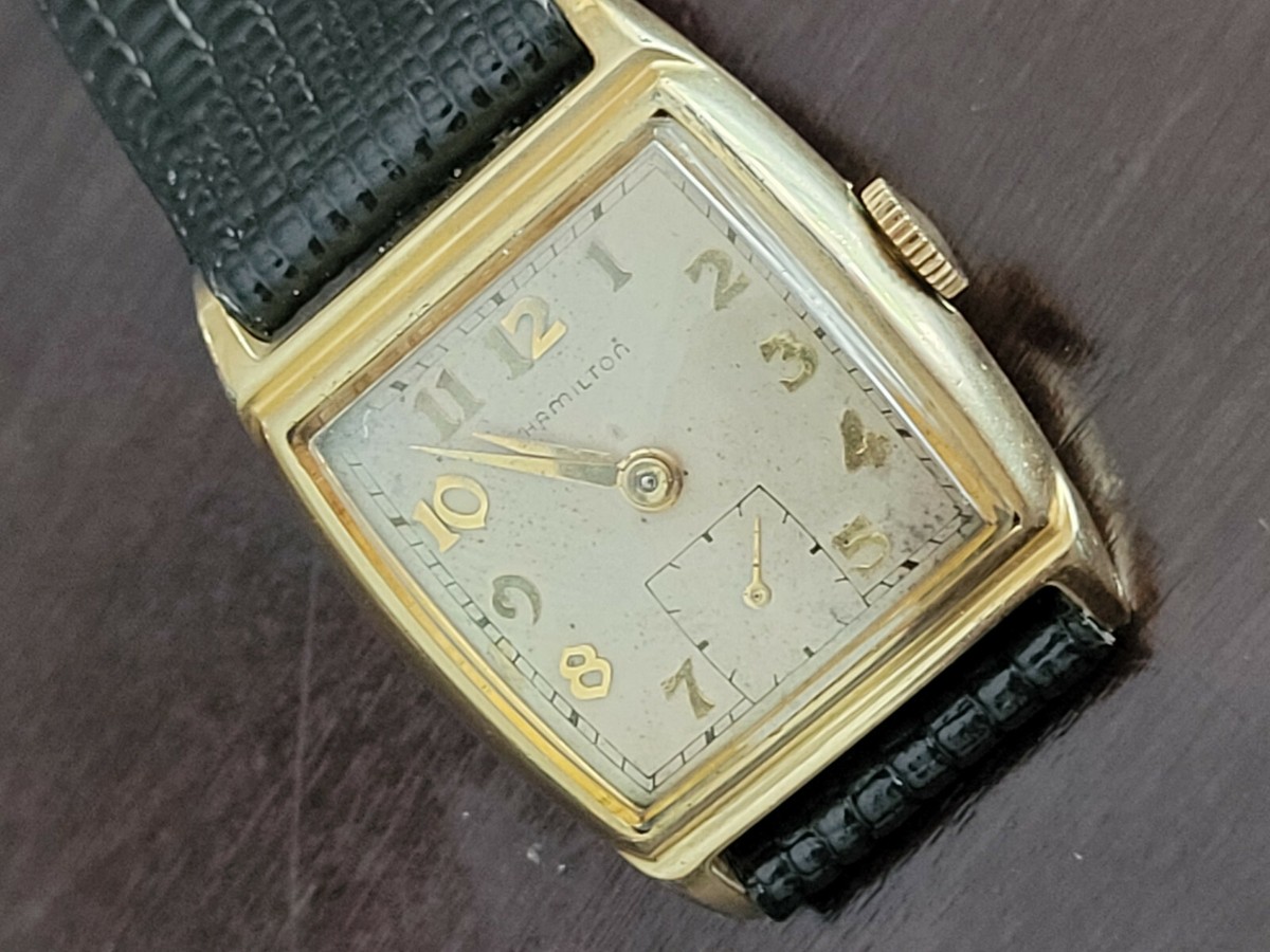 VINTAGE HAMILTON WRIST WATCH CAL 747 KEEPING TIME 14K GOLD FILLED