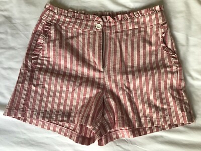 Mudo size EUR 36 high-waisted white striped rose color shorts