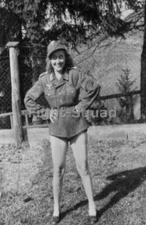 WW2 Picture Photo Sexy German Girl with Uniform 3421