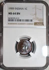 NGC MS-64 BN 1909 Indian Head Cent, Beautifully Toned & Razor-Sharp!