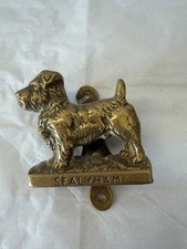 VTG Brass Door Knocker Sealyham Terrier Dog Unique Art Deco Small  2"x2 1/4"