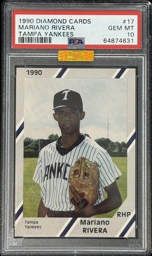 1990 Diamond Cards Mariano Rivera RC NY Tampa Yankees PSA 10 MBA GOLD #17 cc17