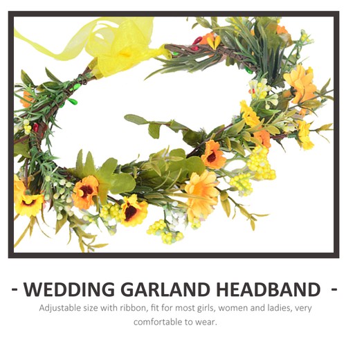 Bridal Head Flower Bridesmaid Wreath Headband Garland Headdress Headpiece - Imagen 4 de 12
