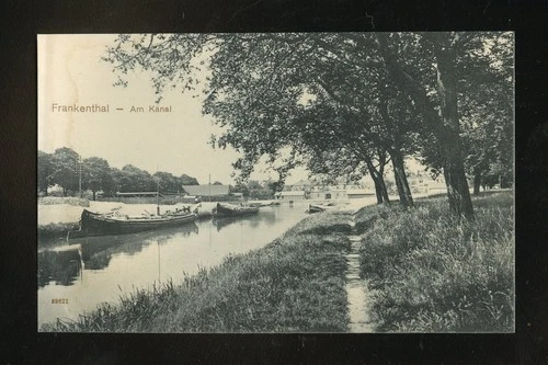 FRANKENTHAL PALATINATE POSTCARD ON THE CANAL - PUBLISHER DRESDEN!!! (978871)