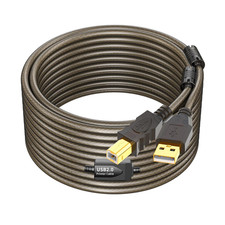 USB 2.0 Printer Cable 50Ft - High Speed Active a to B Cord for Printers, Scanner