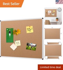Versatile 48x36 Inch Wall Mount Cork Bulletin Board with Easy Installation