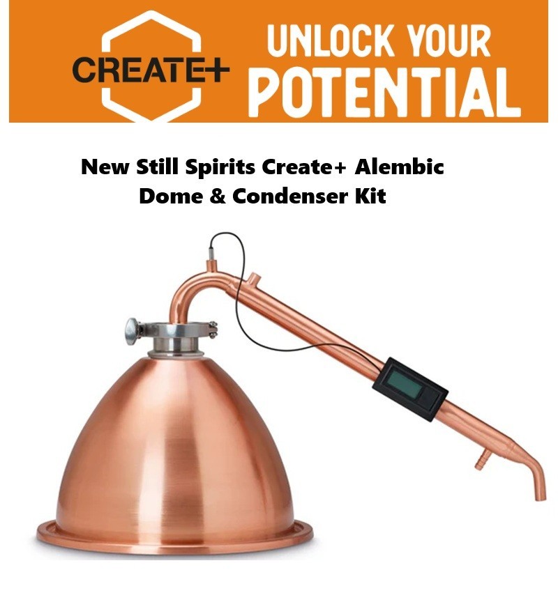 New Still Spirits Create+ Copper Alembic Pot Still Dome and Condensor Kit
