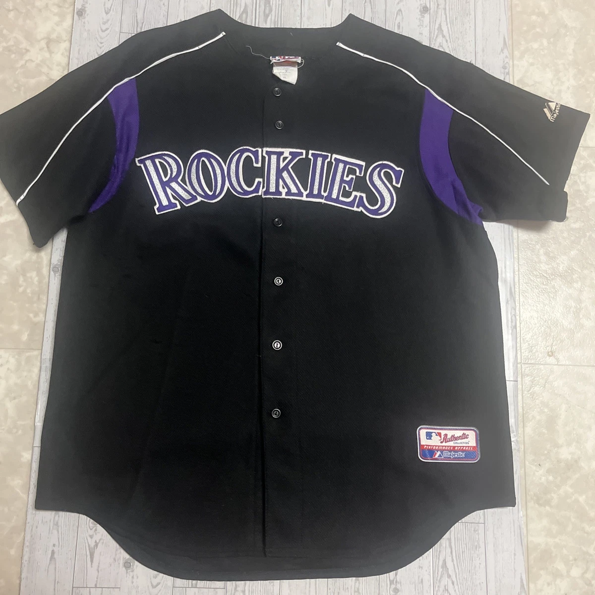 Maillot Vintage Colorado Rockies Dante Bichette - Taille 2XL Noir - Années 90 Majestic MLB