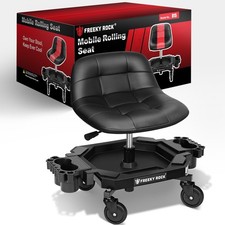 Rolling Stool with Wheels, Adjustable Height Pneumatic Garage Work Mechanic S...